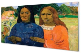 Quadro su vetro Due donne - paul gauguin 100x50 cm