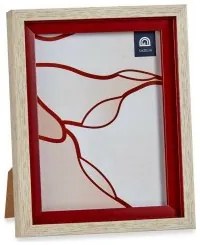 Cornice Portafoto 16515 Rosso Marrone 18,8 x 2 x 24 cm Cristallo Legno Plastica