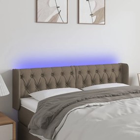 Testiera A Led Tortora 147x16x78/88 Cm İn Tessuto /