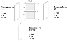 Armadio Moon 2 ante scorrevoli linea Domino finitura Cachemire e Specchio Bronzo