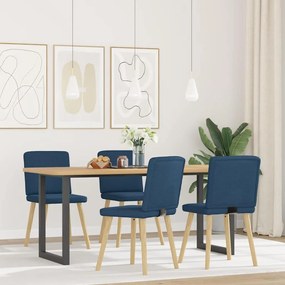 Sedie Da Pranzo 4 Pz Blu İn Tessuto /