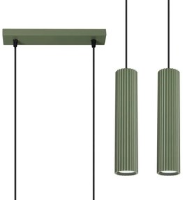 Sollux SL.1612 - Lampadario a sospensione con filo KARBON 2xGU10/10W/230V verde