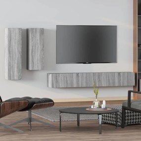 Set Di Mobili Porta Tv 4 Pz Grigio Sonoma İn Legno Multistrato /