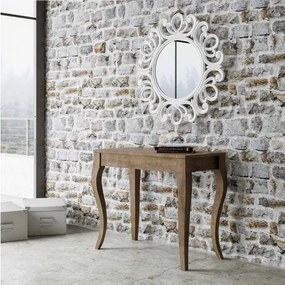 Consolle allungabile OLANDA SMALL NOCE con gambe a sciabola 90x48/204 cm