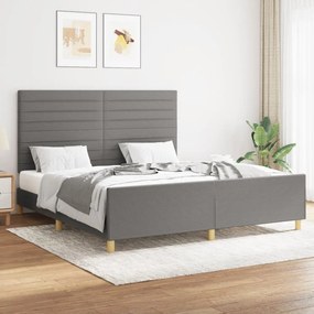 Giroletto Senza Materasso Grigio Scuro 160x200 Cm Tessuto /