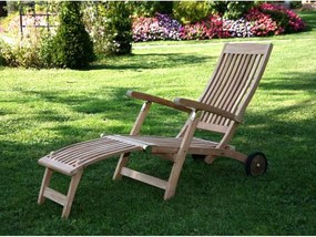 PATRIS - lettino prendisole in legno di teak