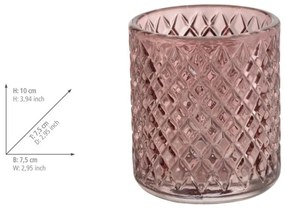 Portaspazzolino rosa scuro in vetro Atessa – Wenko