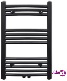 vidaXL Radiatore Centrale Portasciugamano Curvo Nero 500 x 764 mm