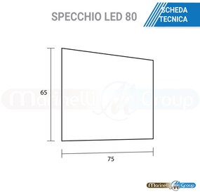 Specchio da 80 con luce LED