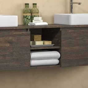 Mobile bagno sospeso 175 cm con due cassetti e vano a giorno SP-175P - KAMALU