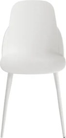 Sedia in polipropilene Bianco con gambe in metallo - MILA 2 sedie