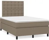 Letto a Molle con Materasso e LED Tortora 120x190 cm in Tessuto 3270229