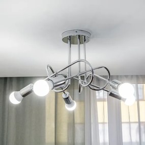 Lampadario a montaggio superficiale OXFORD 5xE27/15W/230V cromo lucido