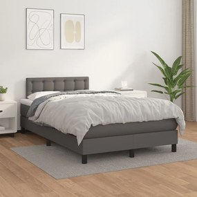 Giroletto A Molle Con Materasso Grigio 120x200 Cm İn Similpelle /