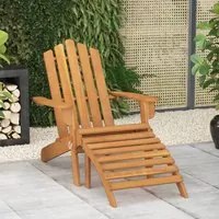 Sedia da Giardino Adirondack con Poggiapiedi Massello di Acacia 316831