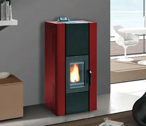 Royal Idro 270 Stufa A Pellet Idro 26kw Serbatoio 50 Kg 62x72x136 Cm In Acciaio Rosso