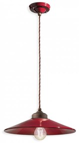 Lampadario Vintage Colors Ferro E Ceramica Bordeaux 1 Luce E27 35Cm