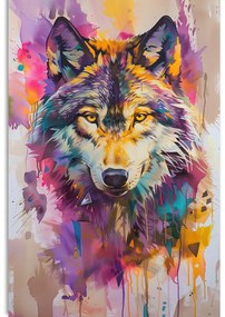 Stampa su tela – Lupo con imitazione di pittura