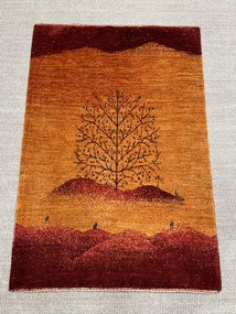 Loribaft Tappeto 80x120 Giallo (Iran) Annodato A Mano