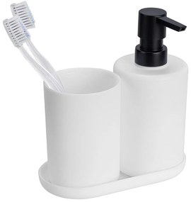 Set di accessori per il bagno bianco opaco in plastica Fano – Allstar