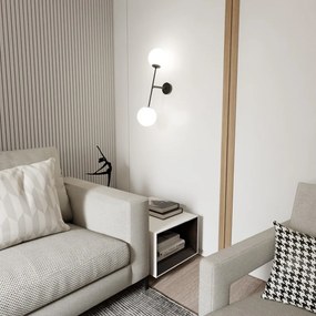 Applique da Parete in Acciaio e Vetro LINEAR K2 Nero 2xE14