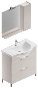 Mobile sottolavabo e lavabo Jnka per vasca centrale legno larice bianco L 80 x H 75 x P 46 cm 2 cassetti