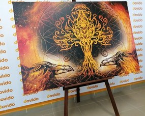 Stampa su tela – Corvi e albero della vita