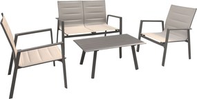 EXSILIUM - salotto da giardino 4 posti in alluminio