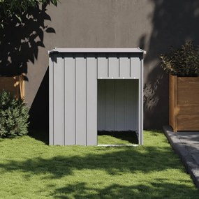 Casetta Cani Tetto Grigio Chiaro 110x103x109 Cm Acciaio Zincato /