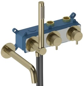 Rubinetto per vasca Loop k per muro oro spazzolato