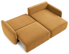 Divano angolare arancione allungabile/con contenitore (con penisola a destra) Kalena – Makamii