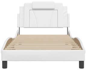 Giroletto con Testiera Bianco 100x200 cm in Similpelle