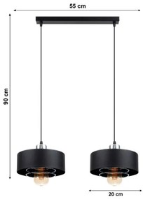 Lampadario a sospensione con filo VEST 2xE27/60W/230V