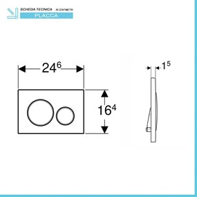 Placca di comando Geberit Sigma20 nero opaco e inserti nero lucidi