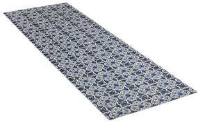 Tappeto da bagno in plastica bianca e blu 65x200 cm Murcia - Wenko