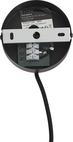 Lampada a sospensione Art Déco nera con vetro fumé - Wallace