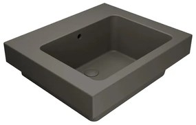 Lavabo a incasso e d'appoggio rettangolare vasca centrale Alaqua L 60 x H 25 x P 21 cm in ceramica beige opaco