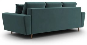 Divano color petrolio allungabile e con contenitore con rivestimento in velluto 235 cm Kyoto – Cosmopolitan Design