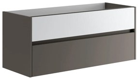 Mobile da bagno sospeso sotto lavabo L 119.5 x H 50 x P 45.5 cm bianco opaco, 2 cassetti Niwa