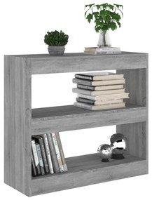 Libreria/divisorio grigio sonoma 80x30x72 cm