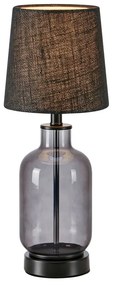 Lampada da tavolo nera con paralume in juta (altezza 43 cm) Costero - Markslöjd