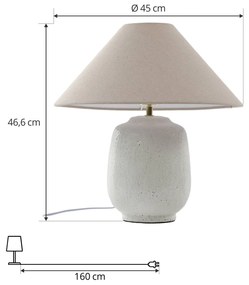 Lampada da tavolo Lucande Thalorin, altezza 47 cm, ceramica