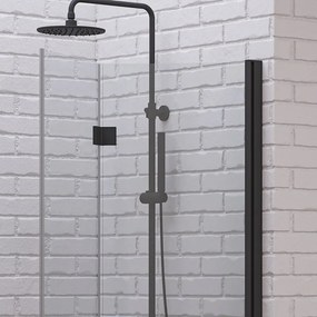 Porta doccia a libro 90 cm colore nero altezza 200h | KAM-KS700N - KAMALU