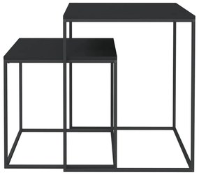 Set di tavolini 2 pz in legno multistrato e metallo