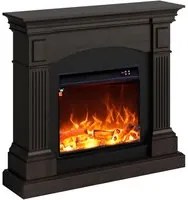 Caminetto Fuego Galia Wenghe a Parete Con Cornice Telecomando e Bruciatore 1500w Wenge