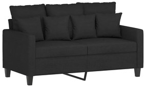 Set di divani 2 pz con cuscini nero in tessuto