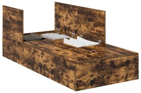 Struttura letto  rovere affumicato legno massello singolo standard