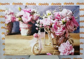 Quadro su tela – Garofano rosa romantico in stile vintage