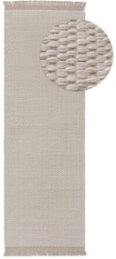 benuta Pure Tappeto di lana Lana Crema 70x200 cm - Tappeto fibra naturale