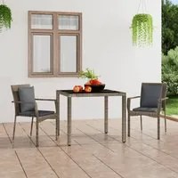 Sedie da Giardino con Cuscini 2 pz in Polyrattan Grigie 319878